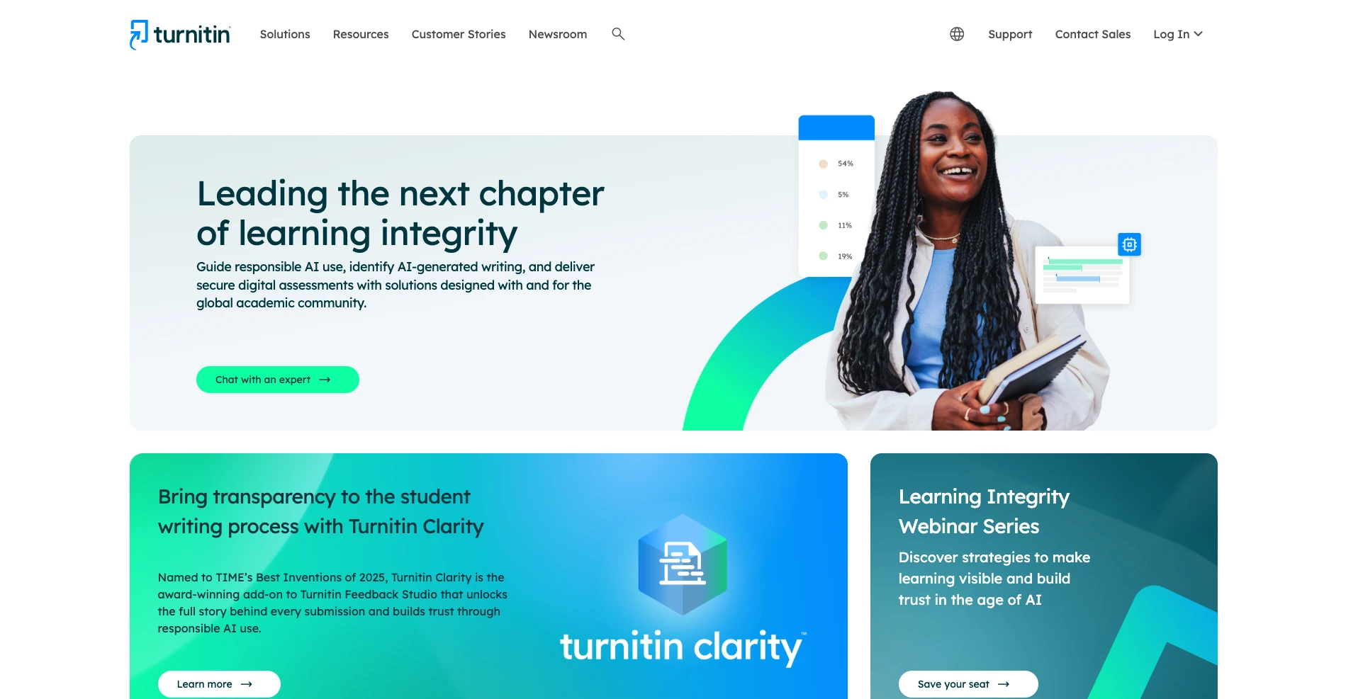 Turnitin AI detection landing page