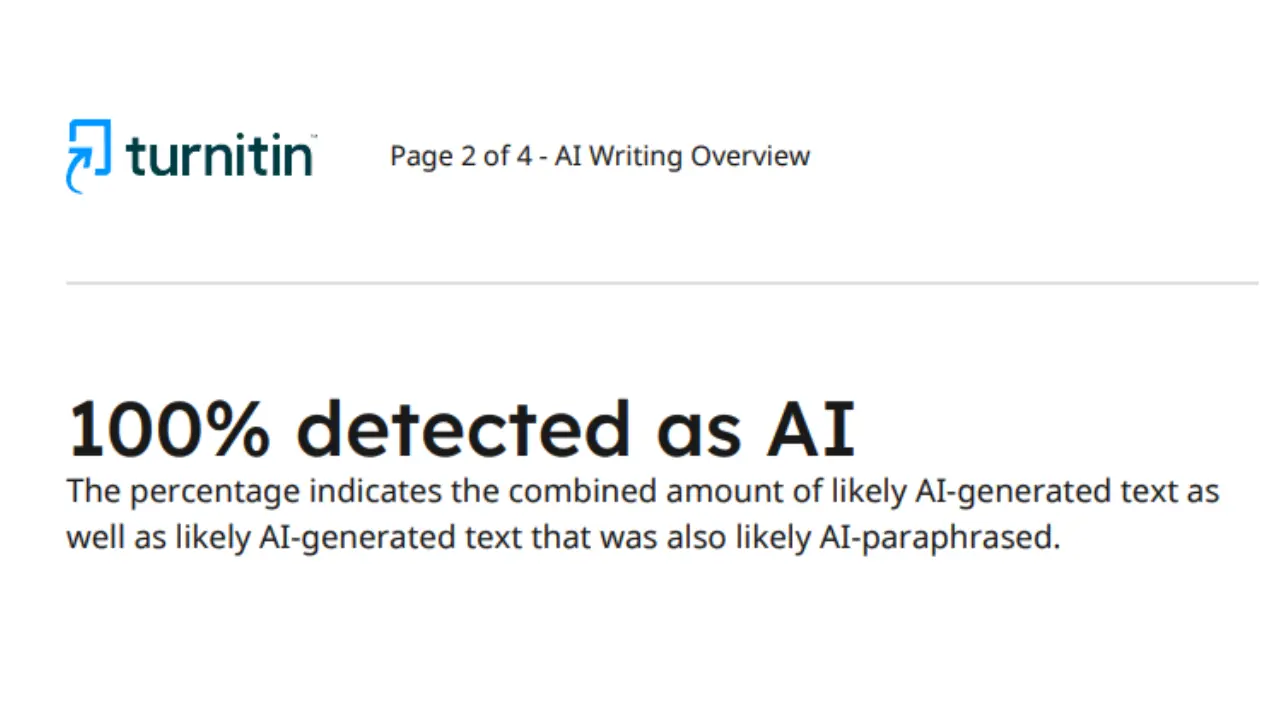 Stealth Writer Turnitin Detection Results