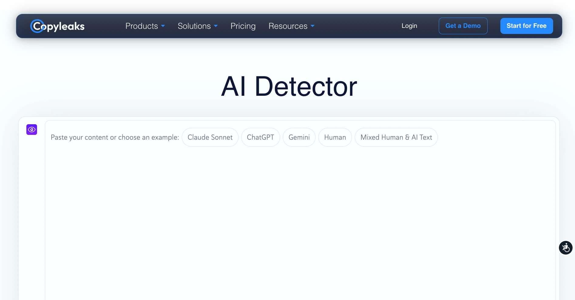 Copyleaks AI detector